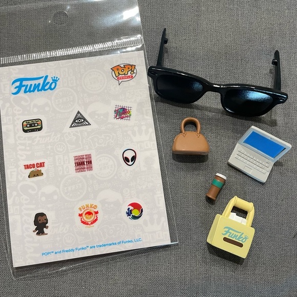 Funko POP Sticker Sheet and Accessories, Sunglasses, Laptop, Coffee, Bags - Picture 1 of 6